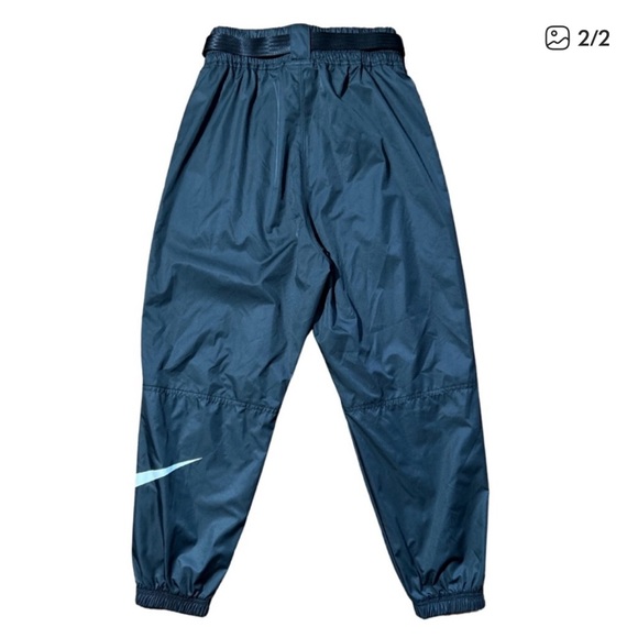 Nike Sportswear Pants - Nike Sportswear Women’s Woven Loose Fit Belted Graphic Black Jogger Track Pants